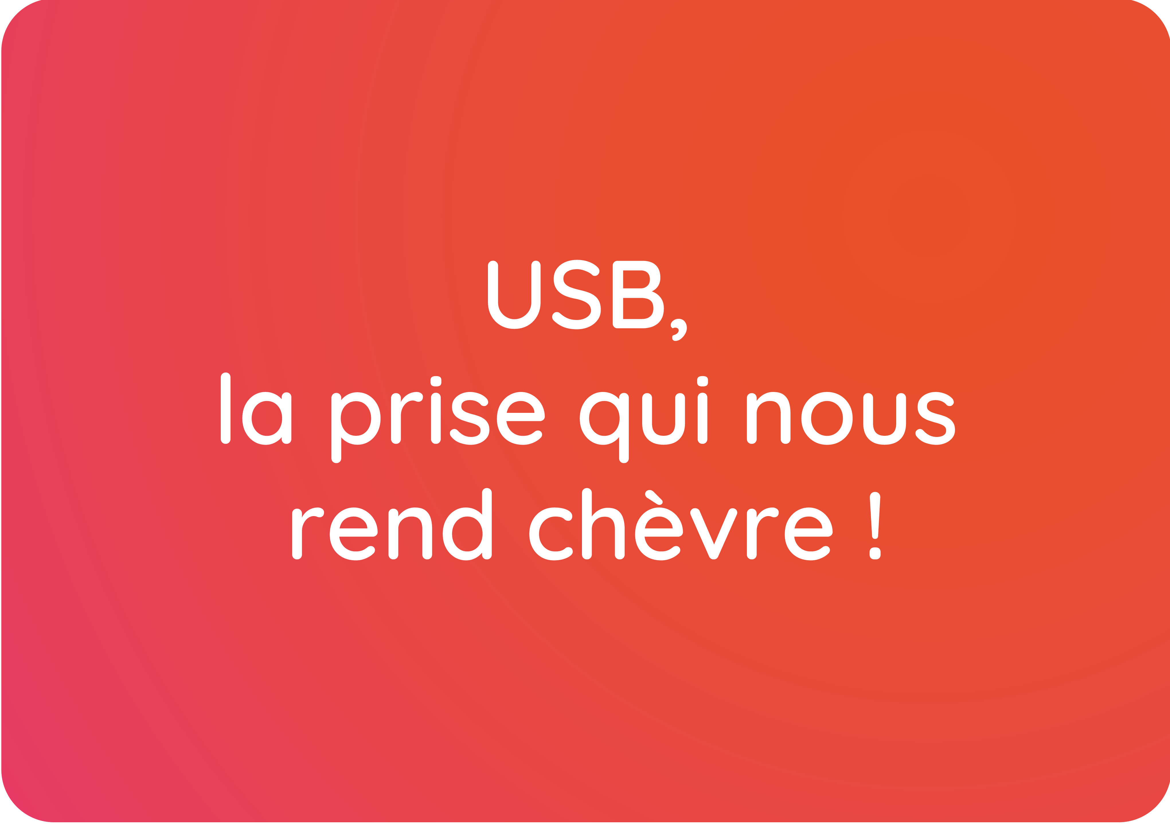 L’USB, la prise qui nous rend chèvre